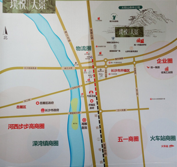 青竹湖太阳星城区位图