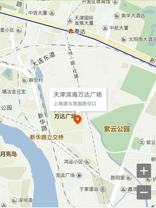 天津滨海万达广场区位图