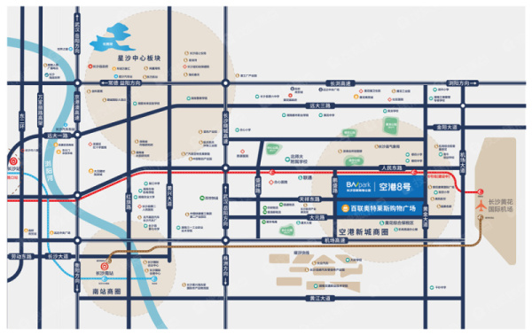 长沙百联购物公园空港8号区位图