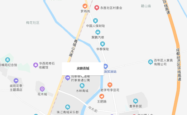 中铁水映青城区位图