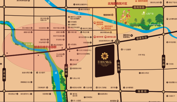潍坊加州世纪尊品区位图