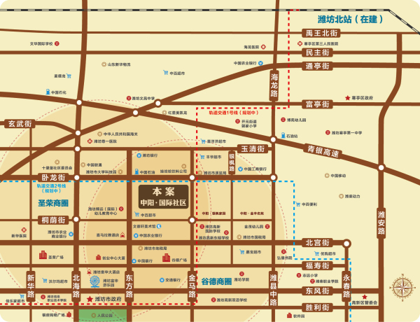 潍坊中阳国际社区区位图