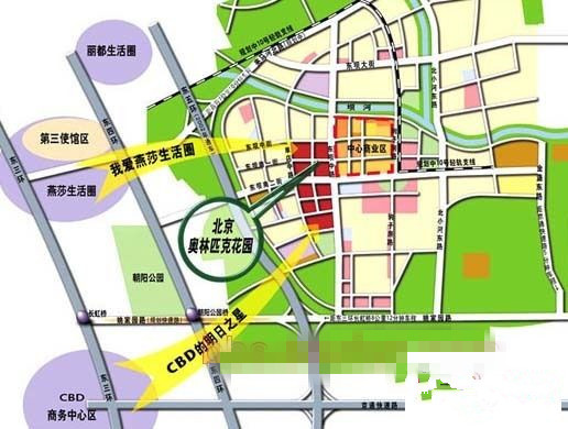 北京奥林匹克花园区位图