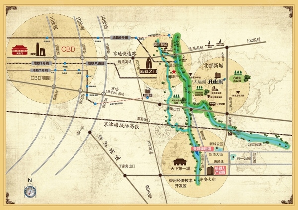 北京大运河温莎郡区位图