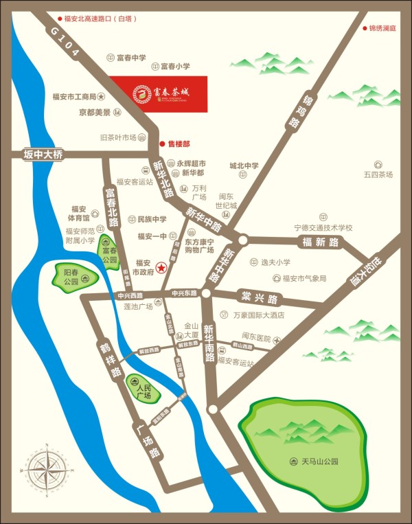 龙芝·富春茶城区位图