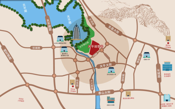 泰安天平湖壹号_区位图_2