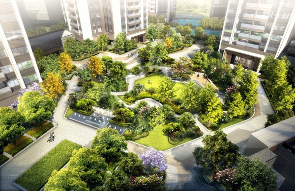 鸿荣源壹城中心花园_效果图_4