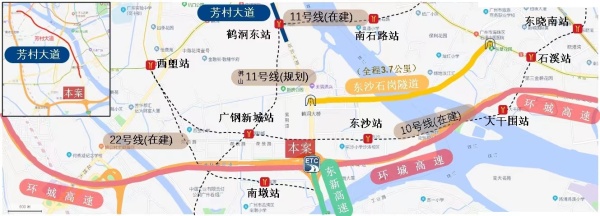 珠江广钢花城区位图