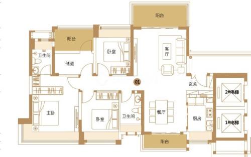 尚东新天地4室2厅2卫-125m²-3
