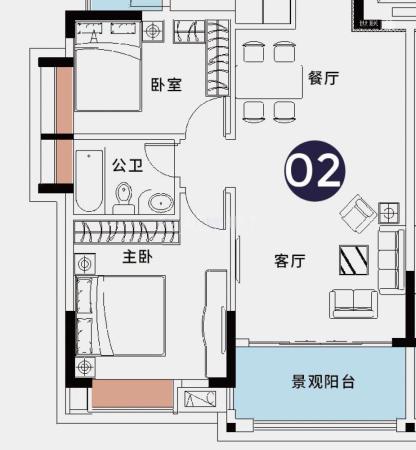 如愿居2室2厅1卫-82m²-3