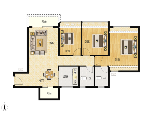 纯水岸3室2厅2卫-102m²-1