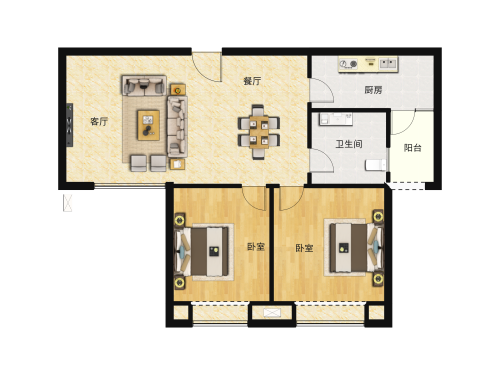 SM锦悦2室2厅1卫-70m²-3