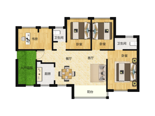 保利西雅图4室2厅2卫-136m²-3