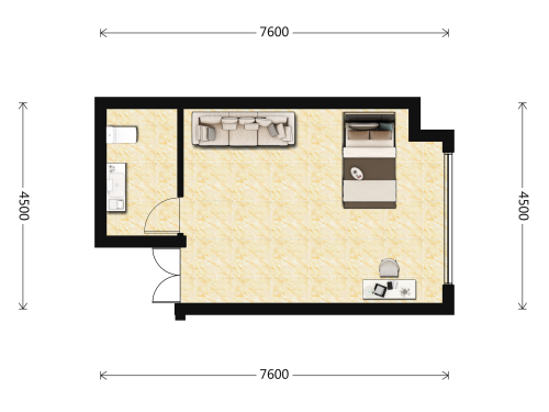 蓝光T-max1室1厅1卫-43m²-1