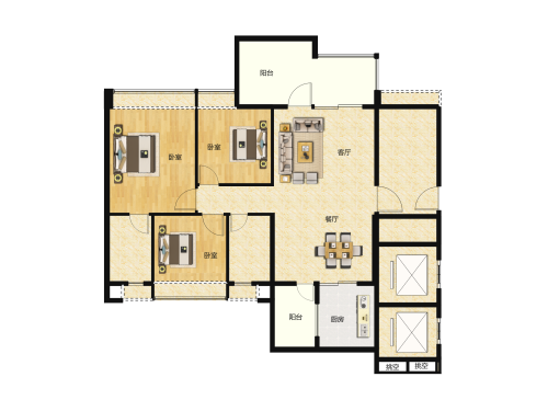 棕榈彩虹3室2厅2卫-116m²-4
