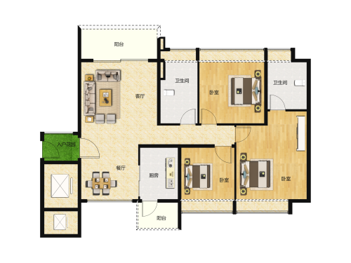 尚誉名筑3室2厅2卫-103m²-3