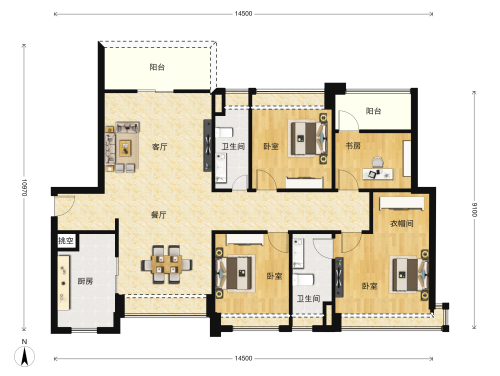 远洋世家4室2厅2卫-138m²-5