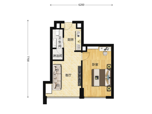 宝树台1室0厅0卫-57m²-3