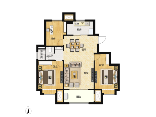 新城樾风华3室2厅1卫-95m²-5