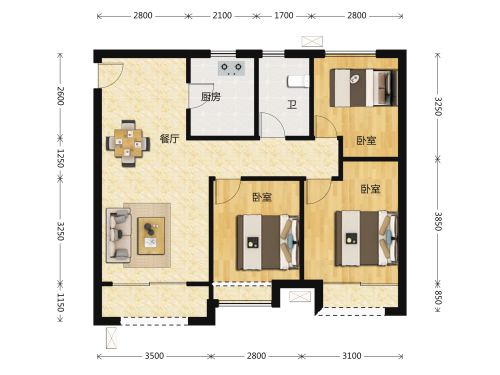远洋未来城3室2厅1卫-103m²-4