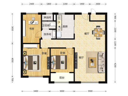 财富壹号3室2厅1卫-105m²-1
