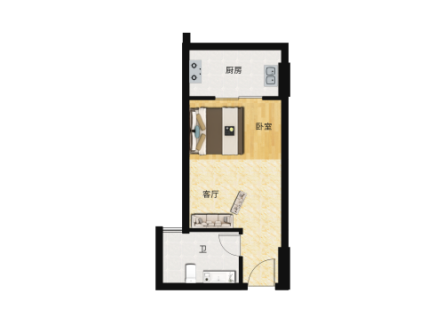香城润园1室1厅0卫-39m²-1