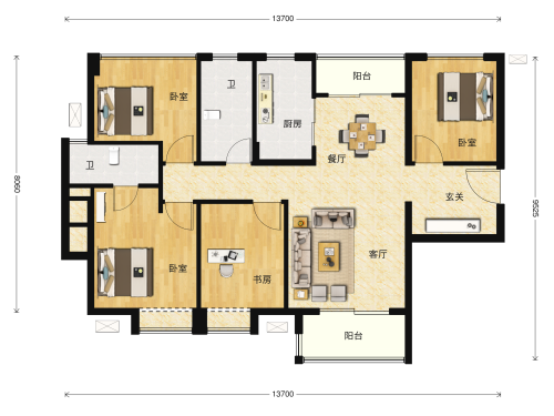 花样年家天下4室2厅2卫-122m²-6
