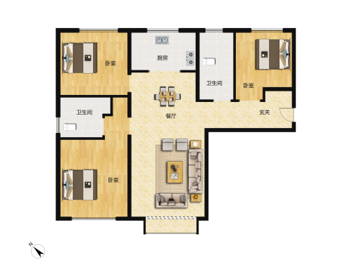 中建新丽壹号3室2厅1卫-89m²-5