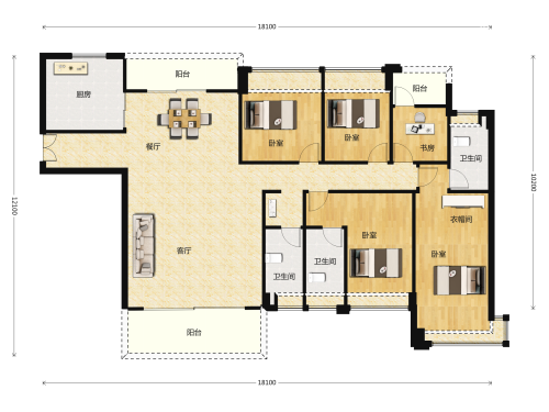 远洋世家5室2厅3卫-184m²-9