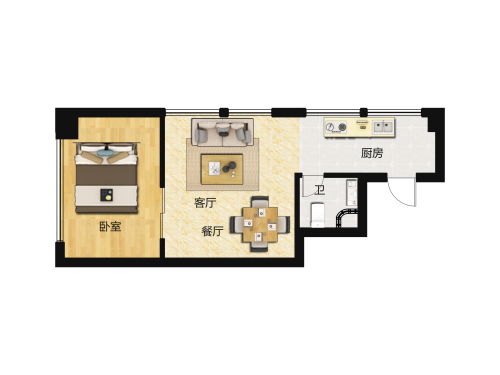 银海中心1室1厅1卫-58m²-2