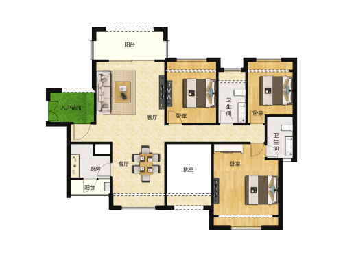 深业城3室2厅2卫-112m²-1