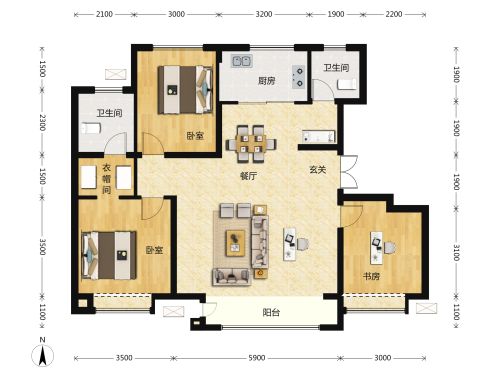 中建玖棠府3室2厅2卫-125m²-3