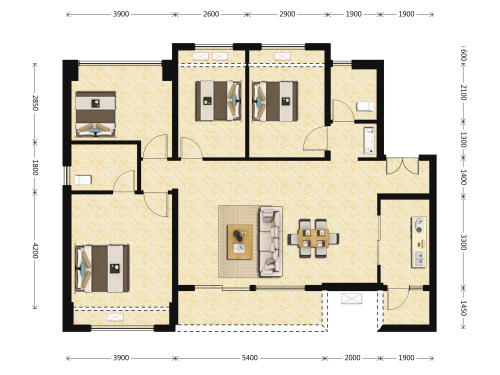 华晖瑞禧4室2厅2卫-143m²-2