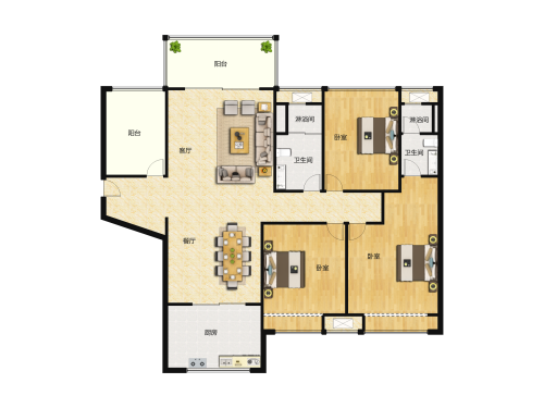 美的花湾城3室2厅2卫-118m²-2
