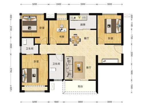 花样年家天下4室2厅2卫-112m²-5