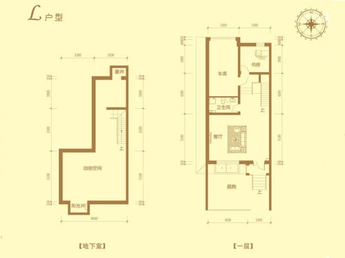 香橼墅L户型地下室一层-5室3厅4卫1厨建筑面积353.00平米