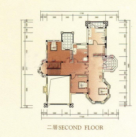 棕榈滩高尔夫别墅e22层户型-5室2厅4卫1厨建筑面积352.00平米