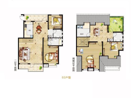 墅洋居礼二期叠拼02户型-4室3厅3卫1厨建筑面积200.20平米
