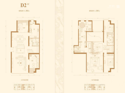 国锐·金嵿3B-D2户型-3室2厅3卫1厨建筑面积383.00平米
