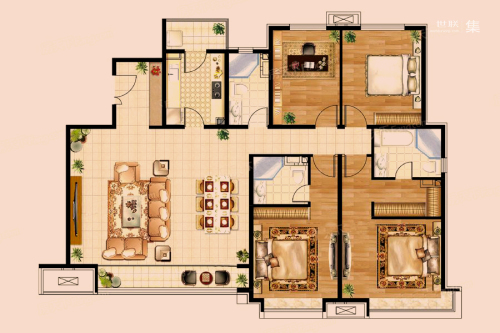 富力城5#-8#A户型-4室2厅3卫1厨建筑面积184.00平米