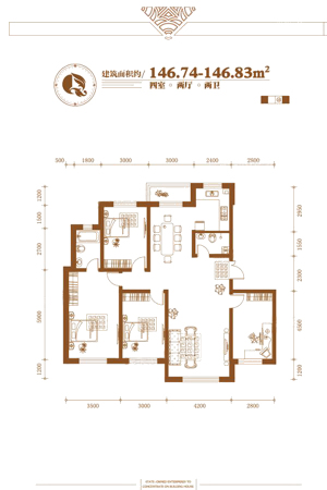 潭泽东南明珠二期146平米-4室2厅2卫1厨建筑面积146.00平米