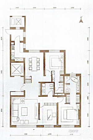 湖光壹号C户型-3室2厅3卫1厨建筑面积183.00平米