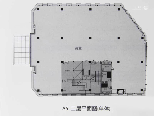 明宇金融广场A5二层平面图（单体）-1室1厅1卫0厨建筑面积869.00平米