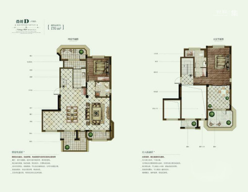 世茂诺丁山C户型-2室3厅2卫1厨建筑面积170.00平米