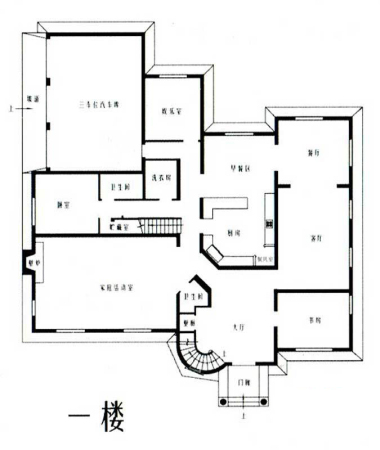 乔爱庄园南联邦式别墅一层-5室3厅5卫1厨建筑面积618.16平米
