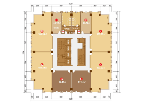 希派创意城2#5、11-21层户型-1室0厅0卫0厨建筑面积48.72平米