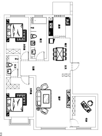 惠民馨苑一期149平户型-3室2厅2卫1厨建筑面积149.00平米