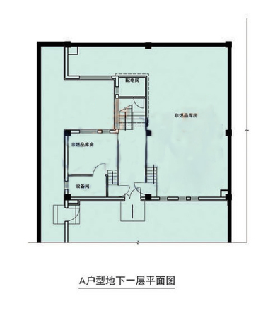 紫玉山庄四期A地下一层户型-4室3厅4卫1厨建筑面积335.00平米