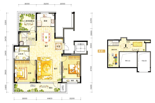 华润二十四城三期洋房A4户型-2室2厅1卫1厨建筑面积118.90平米