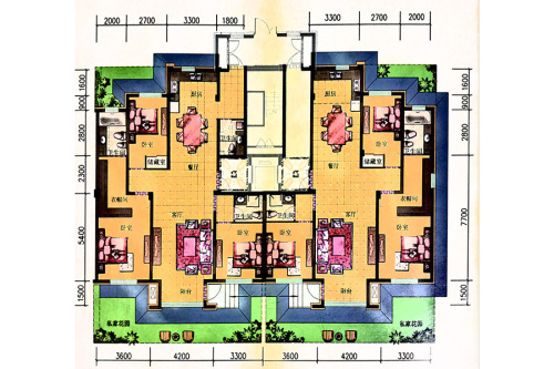 美弗霞湾YFI、II户型-3室2厅3卫1厨建筑面积147.60平米